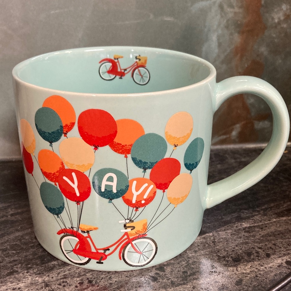 Cheerful Balloon Celebration Bicycle Congratulations Hot Chocolate, Coffee Mug